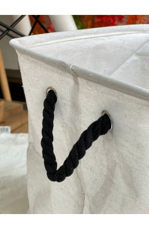 Cesto Multiuso  Dobravel Quadrado Com Alça sem Tampa - Viva a Vida Intensamente, Mas Limpe a Bagunça