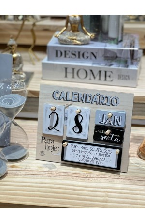 CALENDÁRIO PERMANENTE DE MESA MDF NEUTRO