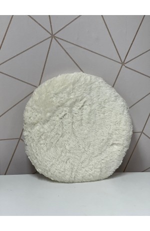 Almofada Redonda Creme de Pelinho Curto 40cm