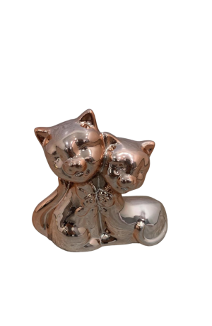 Enfeite casal gato Rose Gold