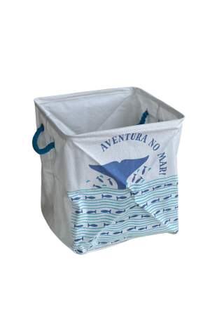Cesto Multiuso Infantil Dobravel Quadrado Com Alça sem Tampa - Rabo de Baleia