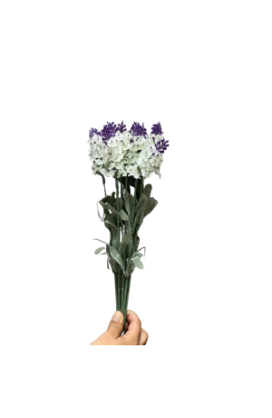 Buquê de Lavanda Branco com Roxo