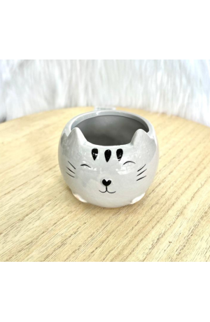 Cachepot Cinza Gatinho