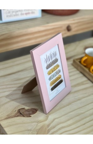 Porta Retrato Rosa de Plástico 10x15cm