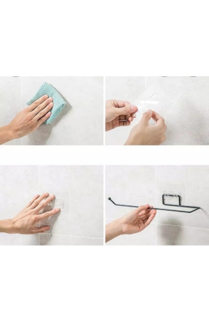 Suporte Preto Multiuso de Metal Para Parede