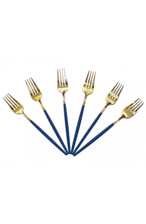 Jogo com 6 Garfos Slim Cabo Azul