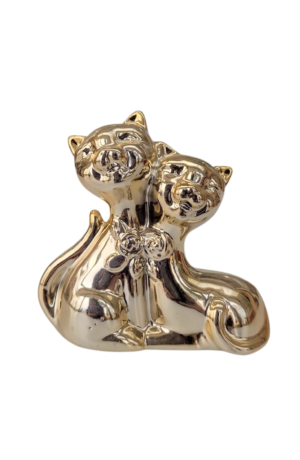 Enfeite casal gato Dourado
